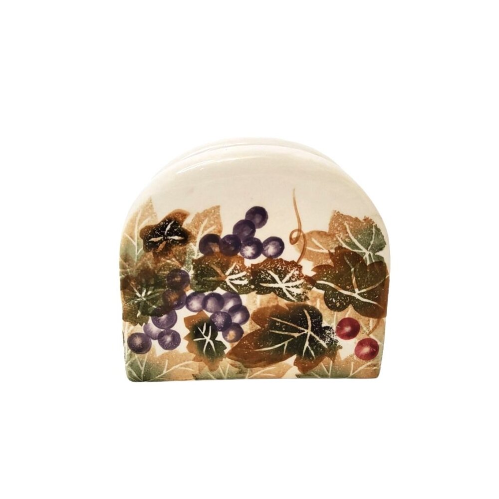 Vintage Nantucket fruit accent ceramic Napkin holder